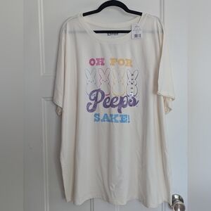 Peeps Off-White Graphic Tee - Oh For Peeps Sake! Size 4X.